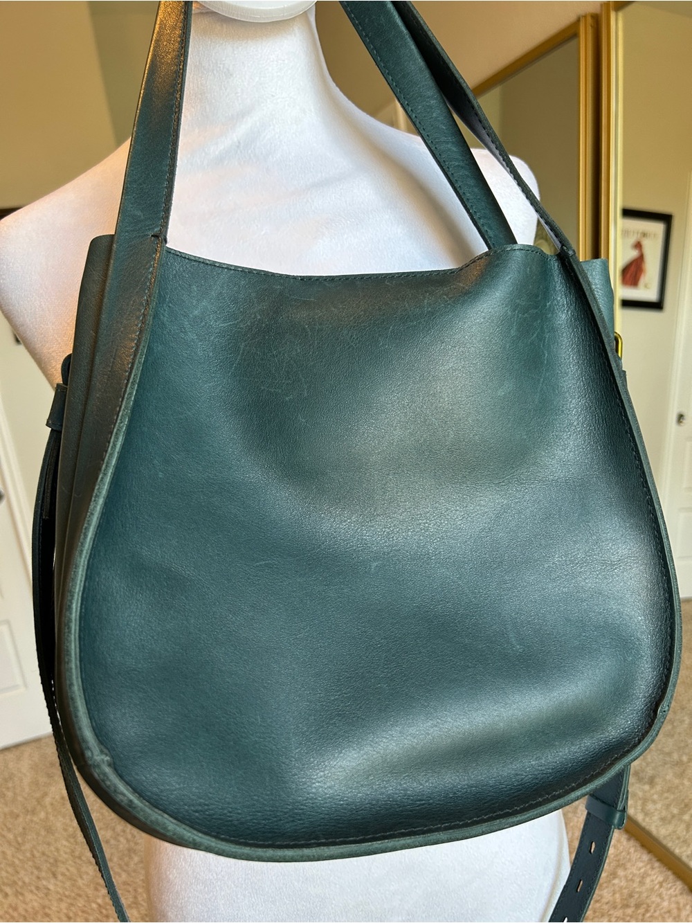 Madewell Sydney Crossbody Bag Mineral Blue Buttery Leather Teal - Picture 2 of 16